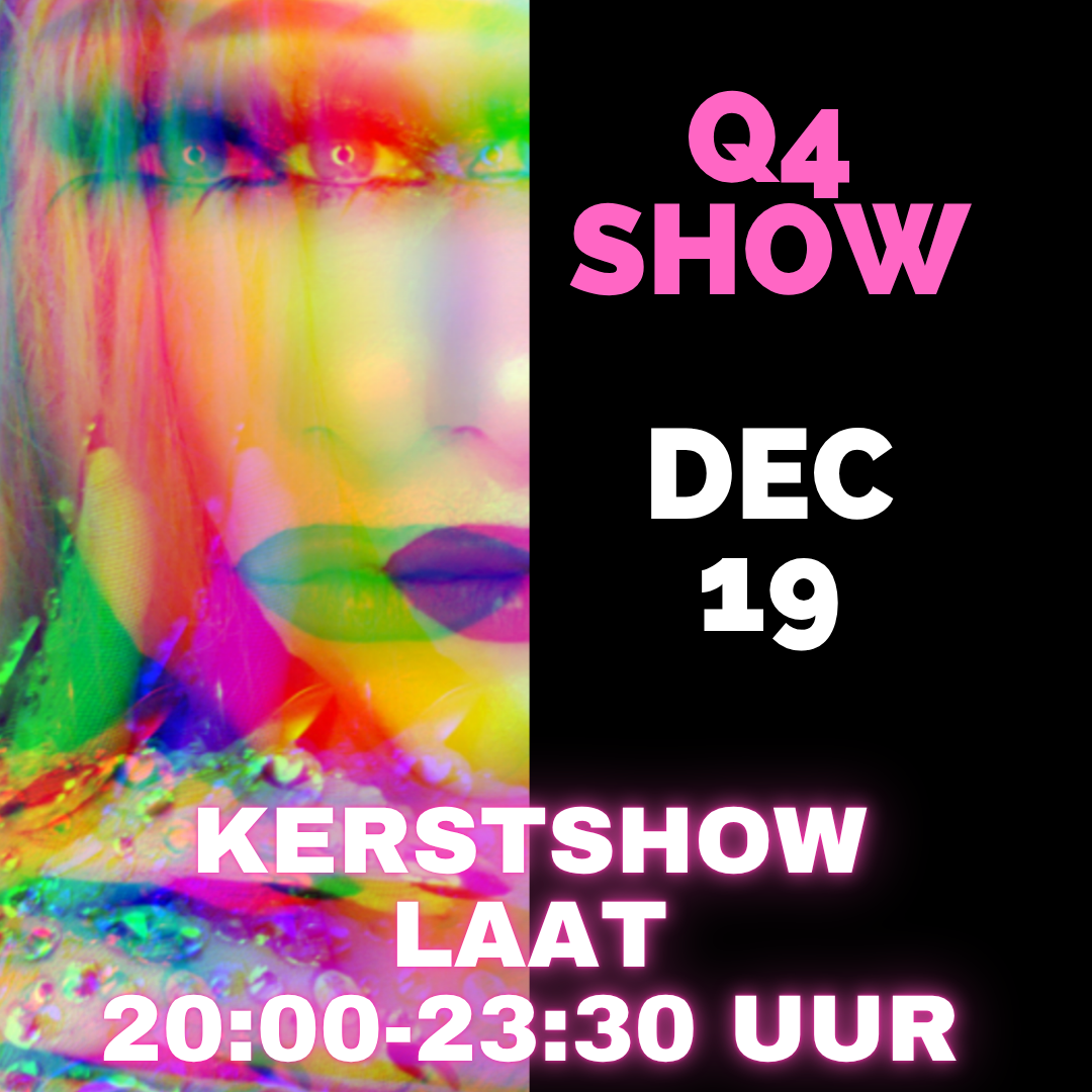 Dragqueen Dinnershow Rotterdam 19 December 2026 kerstshow Laat